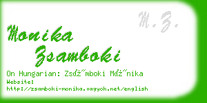 monika zsamboki business card